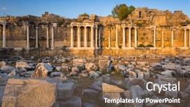  Presentation with ancient ruins - PPT layouts with nymphaion the ancient aqueduct background and a  colored foreground