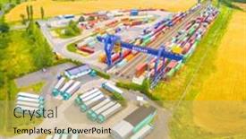  Presentation with container terminal - Slide set consisting of nyrany-czech-republic-july-16 background and a yellow colored foreground