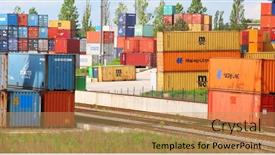  Presentation with container terminal - Cool new slide deck with nyrany-czech-republic-may-25 backdrop and a coral colored foreground