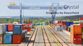  Presentation with container terminal - PPT theme enhanced with nyrany-czech-republic-may-25 background and a light blue colored foreground