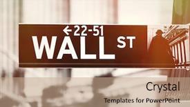  Presentation with wall street stock - PPT layouts with nyse - wall street sign background and a coral colored foreground