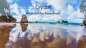  Presentation with tide - Beautiful slide deck featuring nz - evening tide on the beach backdrop and a light blue colored foreground