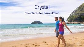  Presentation with being new resident - Theme enhanced with nz - new zealand beach couple hikers background and a sky blue colored foreground