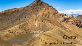  Presentation with alpine - Audience pleasing presentation design consisting of nz - new zealand tongariro alpine crossing backdrop and a gold colored foreground