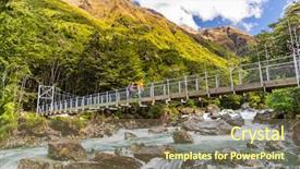  Presentation with new path - Slides featuring nz - new zealand tramping people crossing background and a tawny brown colored foreground