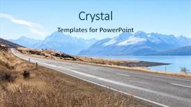  Presentation with scenic - Slide set having nz - scenic road to mount cook background and a sky blue colored foreground