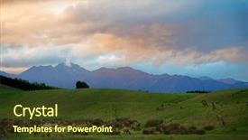  Presentation with maori new zealand native bush - Slides featuring nz - wapiti eating grass during sunset background and a tawny brown colored foreground