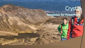  Presentation with altitude - Beautiful presentation theme featuring nz hiking people hikers trek backdrop and a ocean colored foreground