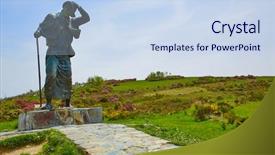  Presentation with saint - Colorful theme enhanced with o cebreiro alto san roque backdrop and a sky blue colored foreground