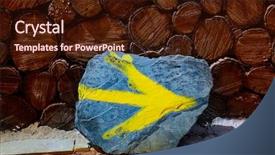  Presentation with saint - Beautiful PPT theme featuring o cebreiro by the way of saint james in galicia yellow arrow sign spain backdrop and a wine colored foreground