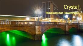  Presentation with dublin - Cool new slides with o'connell street bridge in dublin at night ireland backdrop and a tawny brown colored foreground