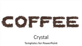  Presentation with coffee beans - Audience pleasing presentation design consisting of o e e - word coffee written with coffee backdrop and a  colored foreground