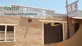  Presentation with corral reef - Beautiful presentation design featuring o k corral backdrop and a sky blue colored foreground