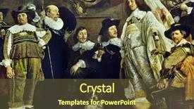  Presentation with reproduction - Presentation theme enhanced with o m - bartholomeus van der helst 1613 background and a tawny brown colored foreground