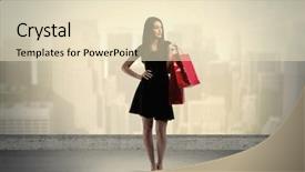  Presentation with tall buildings - Audience pleasing slides consisting of o urban landscape with tall backdrop and a lemonade colored foreground