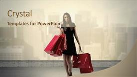  Presentation with tall buildings - PPT theme with o urban landscape with tall background and a soft green colored foreground