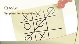  Presentation with tic tac toe - Slide deck featuring o x - thumb tacked note with game background and a  colored foreground