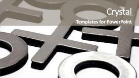 Presentation with tic tac toe - Colorful presentation enhanced with o x - tic-tac-toe isolated on white backdrop and a gray colored foreground