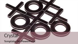  Presentation with tic tac toe - Colorful slide set enhanced with o x - tic-tac-toe isolated on white backdrop and a violet colored foreground