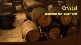  Presentation with barrels - Amazing PPT layouts having oak-barrels-with-port-wine backdrop and a tawny brown colored foreground