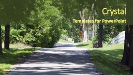  Presentation with oak - Colorful PPT theme enhanced with oak lined rural lane in the afternoon sun backdrop and a tawny brown colored foreground