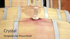  Presentation with barrels - Beautiful presentation theme featuring oak wine barrels inside backdrop and a lemonade colored foreground