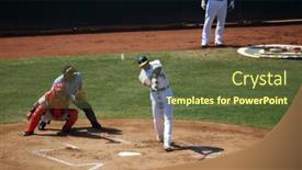  Presentation with oakland - Beautiful PPT layouts featuring oakland-a-s-batter-hits backdrop and a tawny brown colored foreground