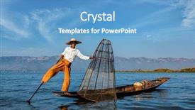  Presentation with travel - Slide deck consisting of oars - myanmar travel attraction landmark background and a teal colored foreground