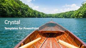  Presentation with boat - Presentation theme enhanced with oars - vintage wooden boat background and a teal colored foreground