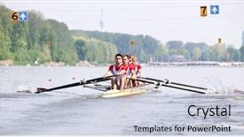  Presentation with rowing - Audience pleasing PPT layouts consisting of oarsmen in a coxed boat backdrop and a lemonade colored foreground