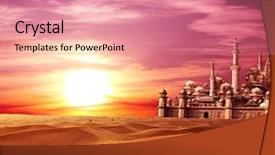  Presentation with lost - Slide set enhanced with oasis - fabulous lost city background and a coral colored foreground