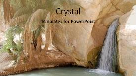  Presentation with oasis - Beautiful presentation theme featuring oasis at sahara desert backdrop and a coral colored foreground