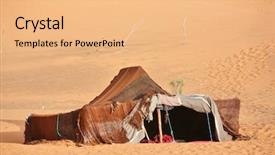  Presentation with sahara - Theme enhanced with tents in the sahara morocco background and a coral colored foreground