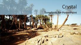  Presentation with sahara - Audience pleasing theme consisting of oasis in sahara desert africa backdrop and a light blue colored foreground