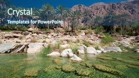  Presentation with oasis - Presentation design consisting of oasis in the desert background and a ocean colored foreground