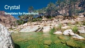  Presentation with oasis - Cool new presentation design with oasis in the desert backdrop and a ocean colored foreground