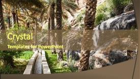  Presentation with oasis - Audience pleasing slides consisting of oasis in the middle backdrop and a coral colored foreground