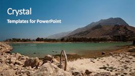  Presentation with oasis - Amazing presentation theme having oasis-in-the-oman-desert backdrop and a teal colored foreground