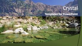  Presentation with oman - Theme featuring oasis in the oman desert background and a teal colored foreground