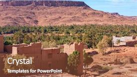  Presentation with oasis - Cool new PPT theme with oasis in the sahara desert backdrop and a tawny brown colored foreground