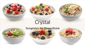  Presentation with berries - Beautiful slide deck featuring oat - bowls of oatmeal with berries backdrop and a lemonade colored foreground