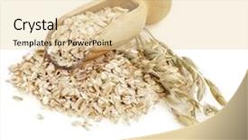  Presentation with oat - Cool new theme with oat - oatmeal flakes with wooden scoop backdrop and a lemonade colored foreground