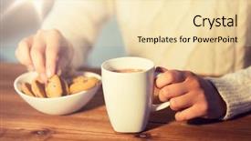  Presentation with hot chocolate - PPT theme with oat cookies and hot chocolate background and a lemonade colored foreground