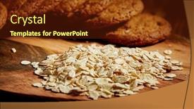  Presentation with oat - Beautiful theme featuring oat-cookies-on-old-wooden backdrop and a tawny brown colored foreground