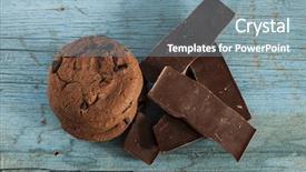  Presentation with oat - Slide set featuring oat cookies with chocolate background and a seafoam green colored foreground