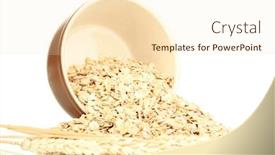  Presentation with oat - Audience pleasing presentation theme consisting of oat-flakes-in-brown-bowl backdrop and a cream colored foreground
