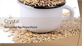  Presentation with oat - Amazing PPT theme having oat-in-metal-mug-isolated backdrop and a mint green colored foreground