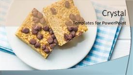  Presentation with oat - Theme with oat protein bars on plate background and a coral colored foreground