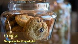  Presentation with cookie - Amazing PPT layouts having oatmeal cookie in glass jar closeup photo backdrop and a tawny brown colored foreground