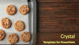  Presentation with baking cookies - Audience pleasing slides consisting of oatmeal cookies with chocolate chips backdrop and a tawny brown colored foreground